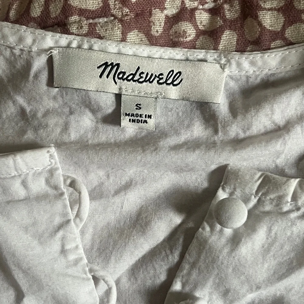 Madewell White Sleeveless Dress with Red, orange, pink Accents - Picture 5 of 5